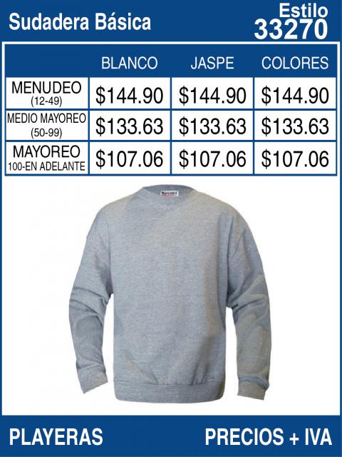 sudaderas optima mayoreo precio